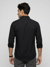 Men Shirt Solid Black Regular Fit
