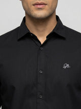 Men Shirt Solid Black Regular Fit