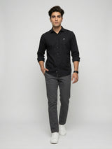 Men Shirt Solid Black Regular Fit