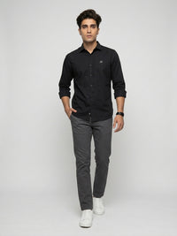 Men Shirt Solid Black Regular Fit