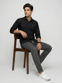 Men Shirt Solid Black Regular Fit