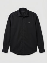 Men Shirt Solid Black Regular Fit