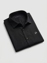 Men Shirt Solid Black Regular Fit