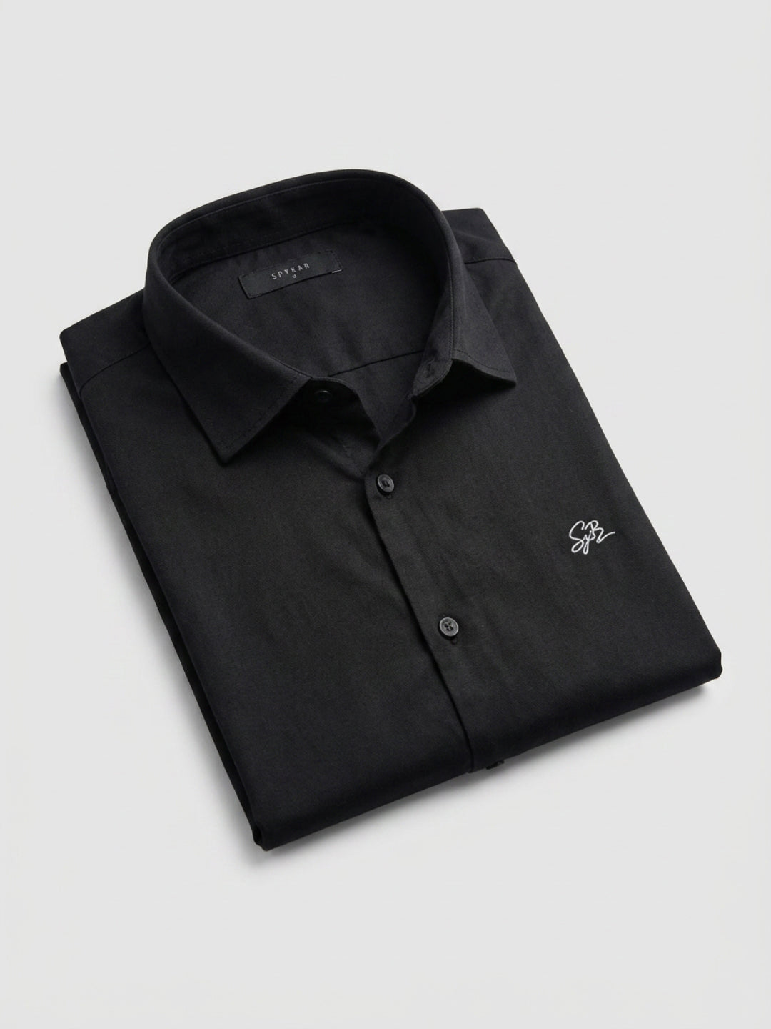 Men Shirt Solid Black Regular Fit