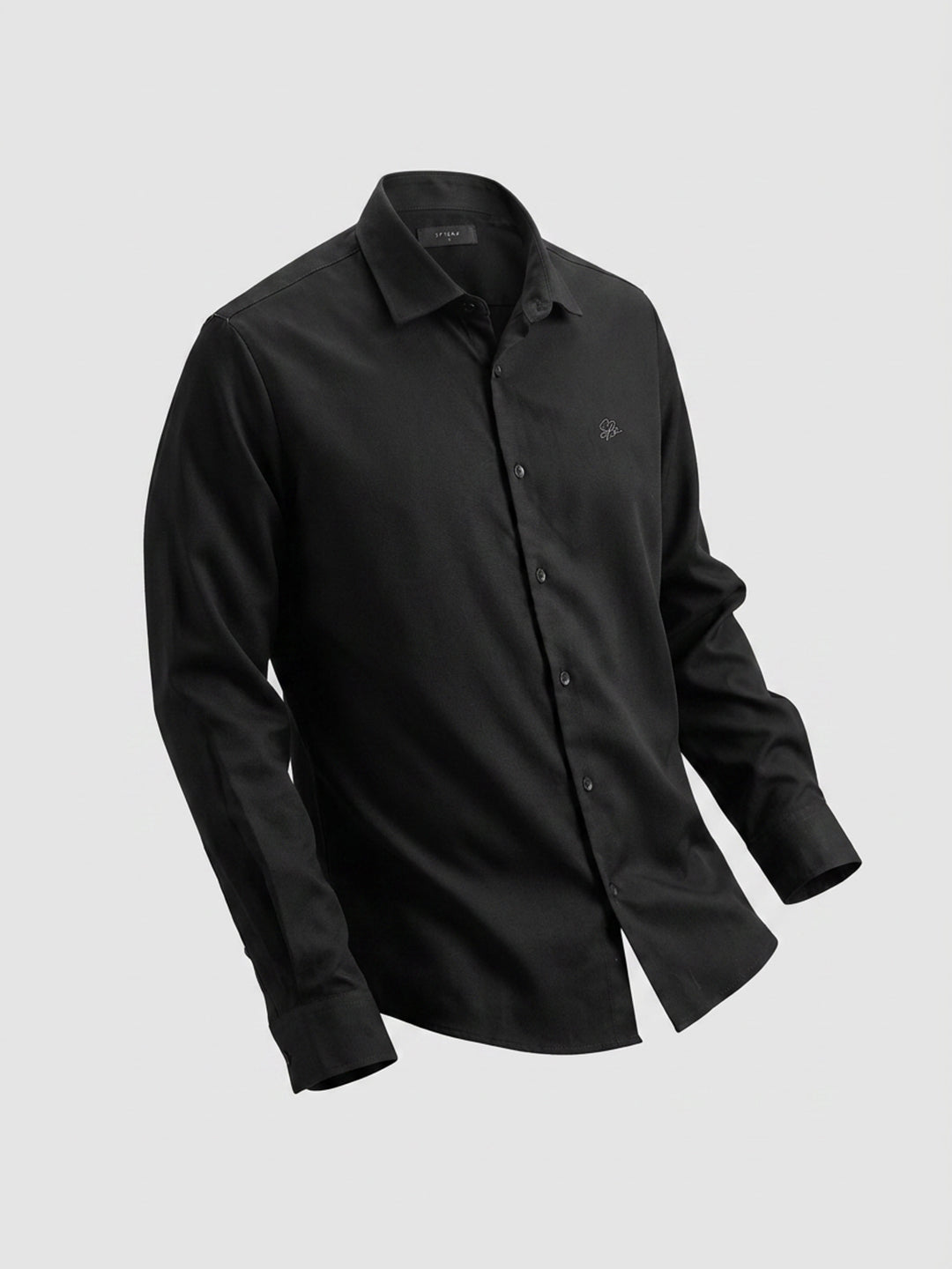 Men Shirt Solid Black Regular Fit