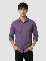 Men Shirt Solid Lilac Regular Fit