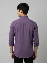 Men Shirt Solid Lilac Regular Fit