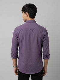 Men Shirt Solid Lilac Regular Fit
