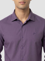 Men Shirt Solid Lilac Regular Fit