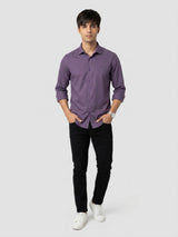 Men Shirt Solid Lilac Regular Fit