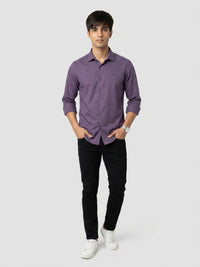 Men Shirt Solid Lilac Regular Fit