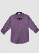 Men Shirt Solid Lilac Regular Fit