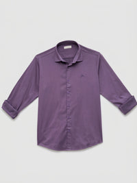 Men Shirt Solid Lilac Regular Fit