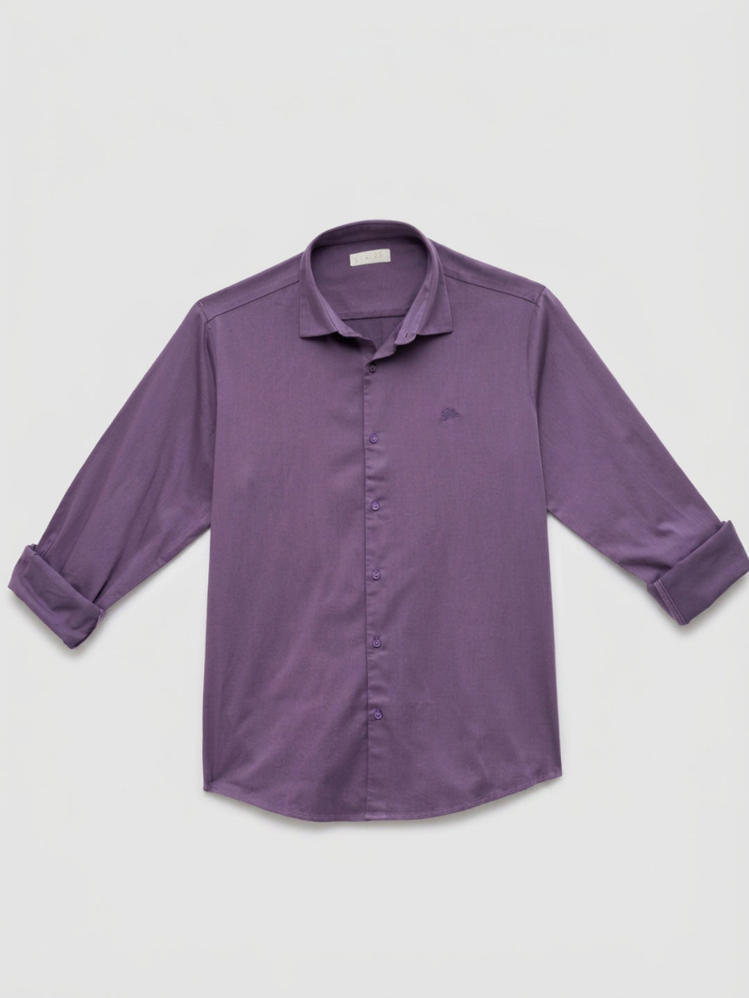 Men Shirt Solid Lilac Regular Fit