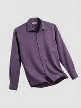 Men Shirt Solid Lilac Regular Fit