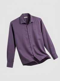 Men Shirt Solid Lilac Regular Fit