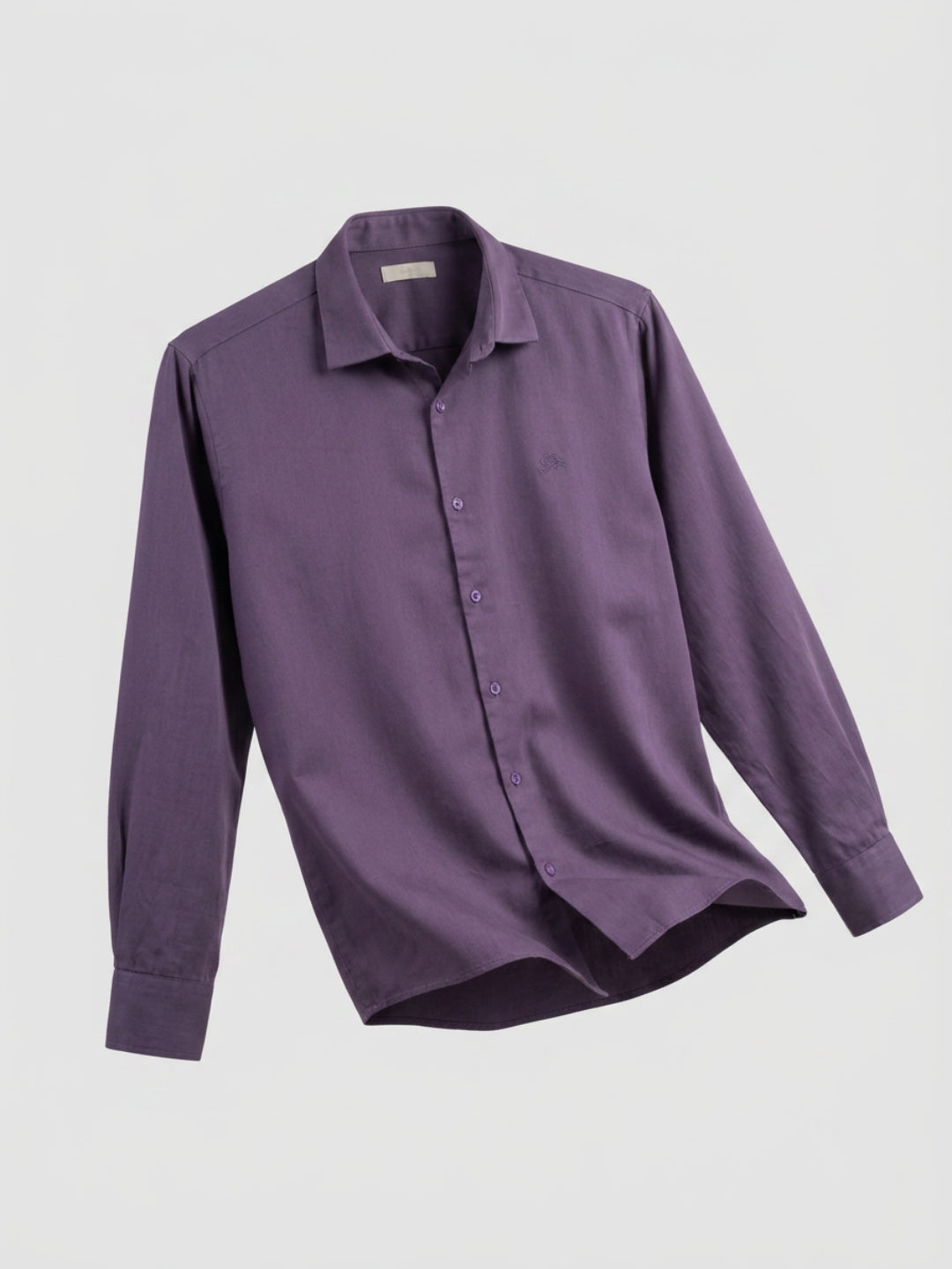 Men Shirt Solid Lilac Regular Fit