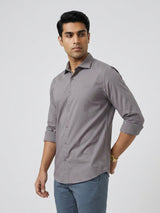 Men Shirt Solid Grey Regular Fit