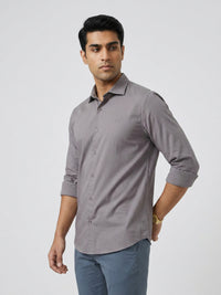 Men Shirt Solid Grey Regular Fit