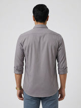 Men Shirt Solid Grey Regular Fit