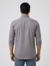 Men Shirt Solid Grey Regular Fit