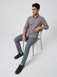 Men Shirt Solid Grey Regular Fit