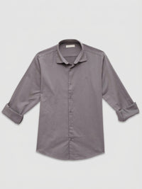 Men Shirt Solid Grey Regular Fit