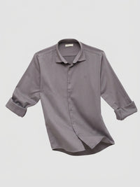 Men Shirt Solid Grey Regular Fit