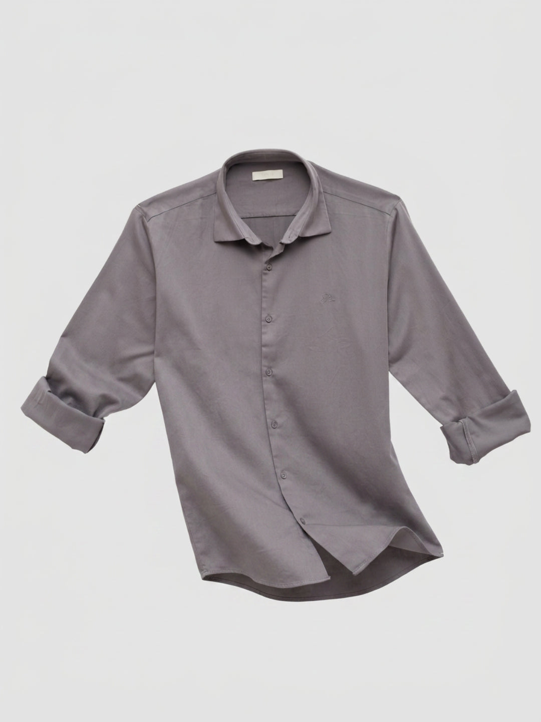 Men Shirt Solid Grey Regular Fit