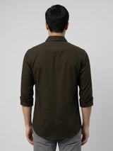 Men Shirt Solid Green Regular Fit