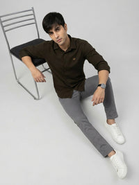 Men Shirt Solid Green Regular Fit