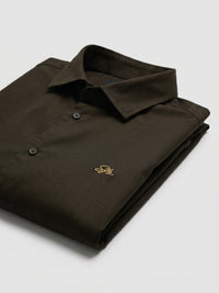 Men Shirt Solid Green Regular Fit