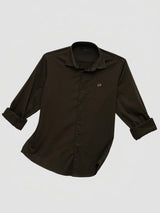 Men Shirt Solid Green Regular Fit