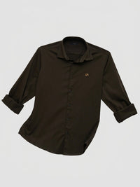Men Shirt Solid Green Regular Fit