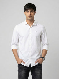 Men Shirt Solid White Regular Fit