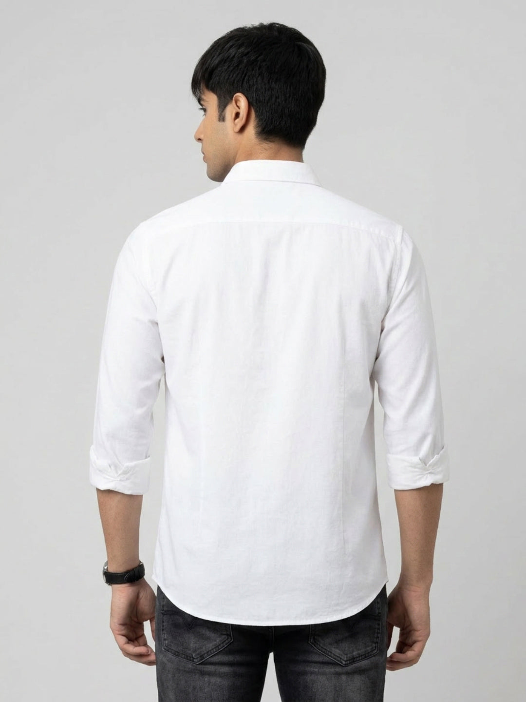 Men Shirt Solid White Regular Fit