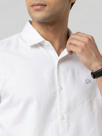 Men Shirt Solid White Regular Fit