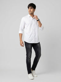 Men Shirt Solid White Regular Fit