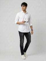 Men Shirt Solid White Regular Fit