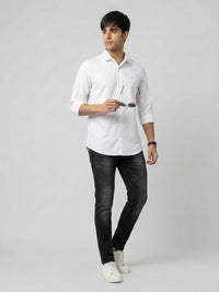 Men Shirt Solid White Regular Fit