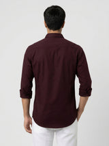 Men Shirt Solid Maroon Regular Fit