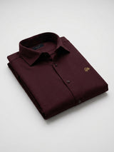 Men Shirt Solid Maroon Regular Fit