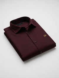 Men Shirt Solid Maroon Regular Fit
