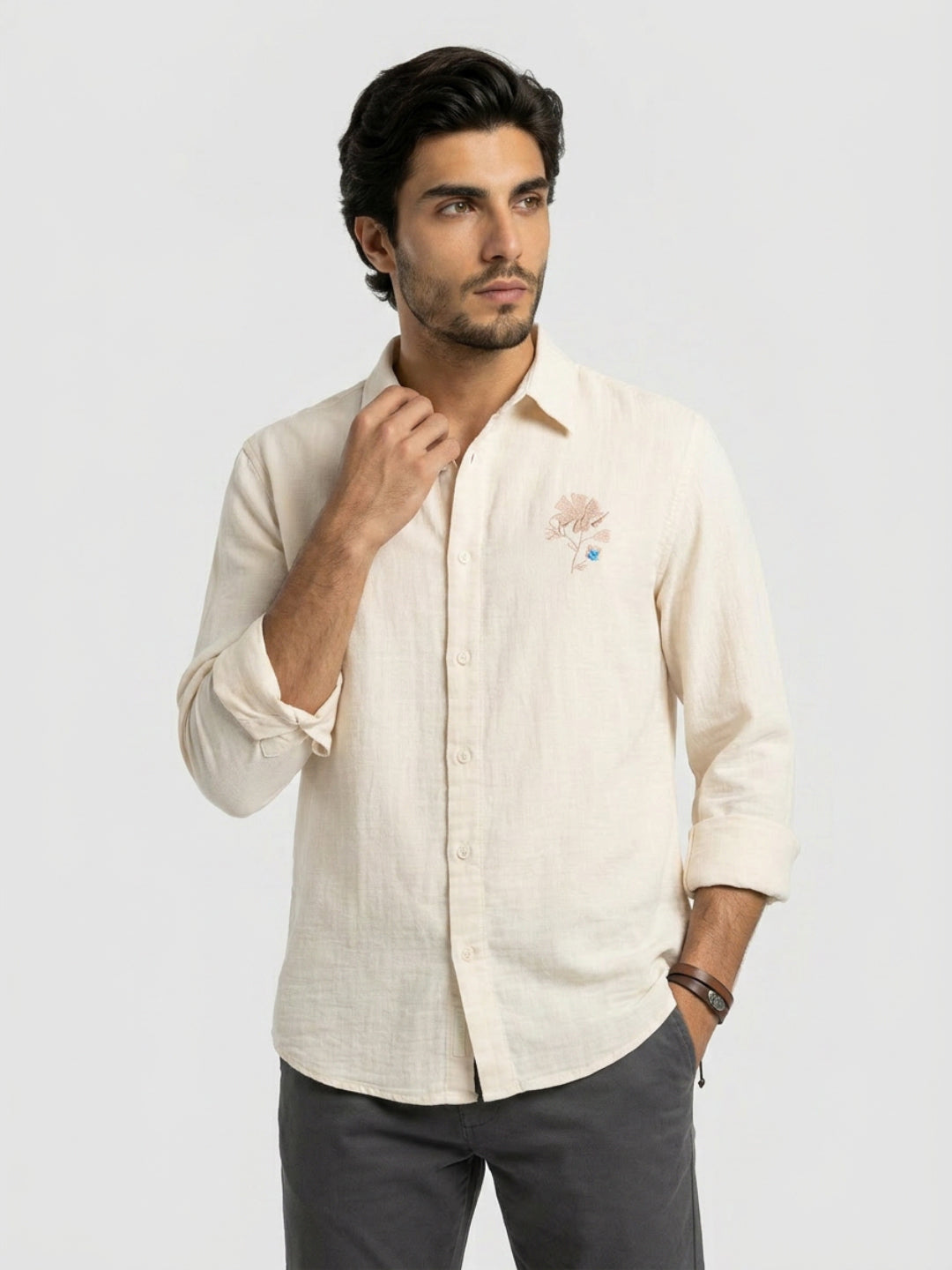 Men Shirt Solid White Regular Fit