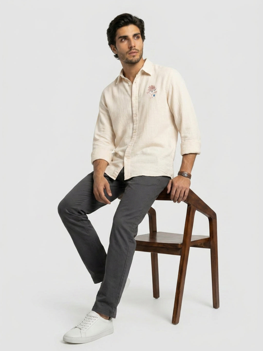 Men Shirt Solid White Regular Fit