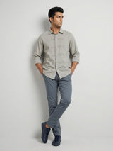 Men Shirt Solid Green Regular Fit