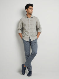 Men Shirt Solid Green Regular Fit