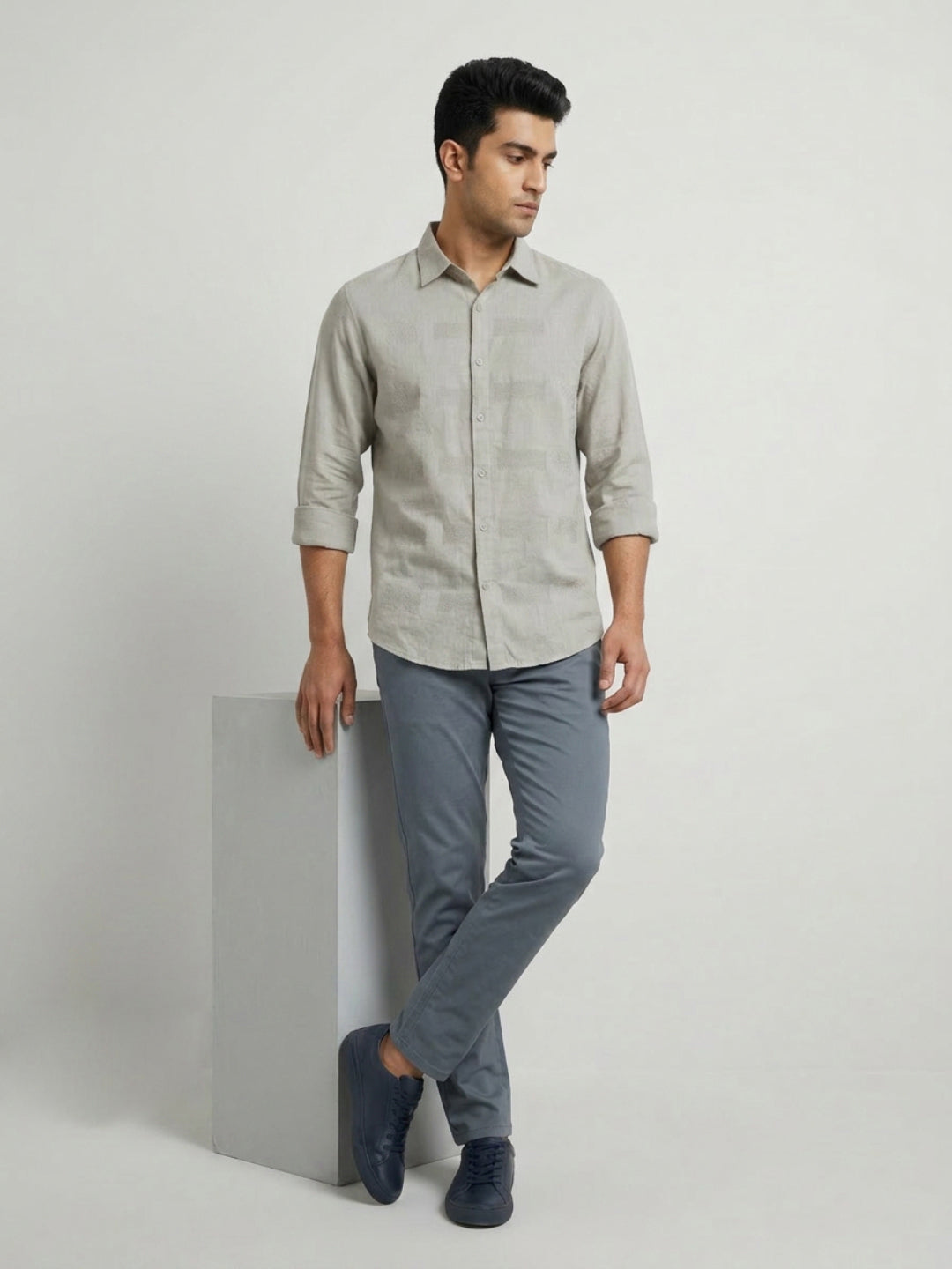 Men Shirt Solid Green Regular Fit