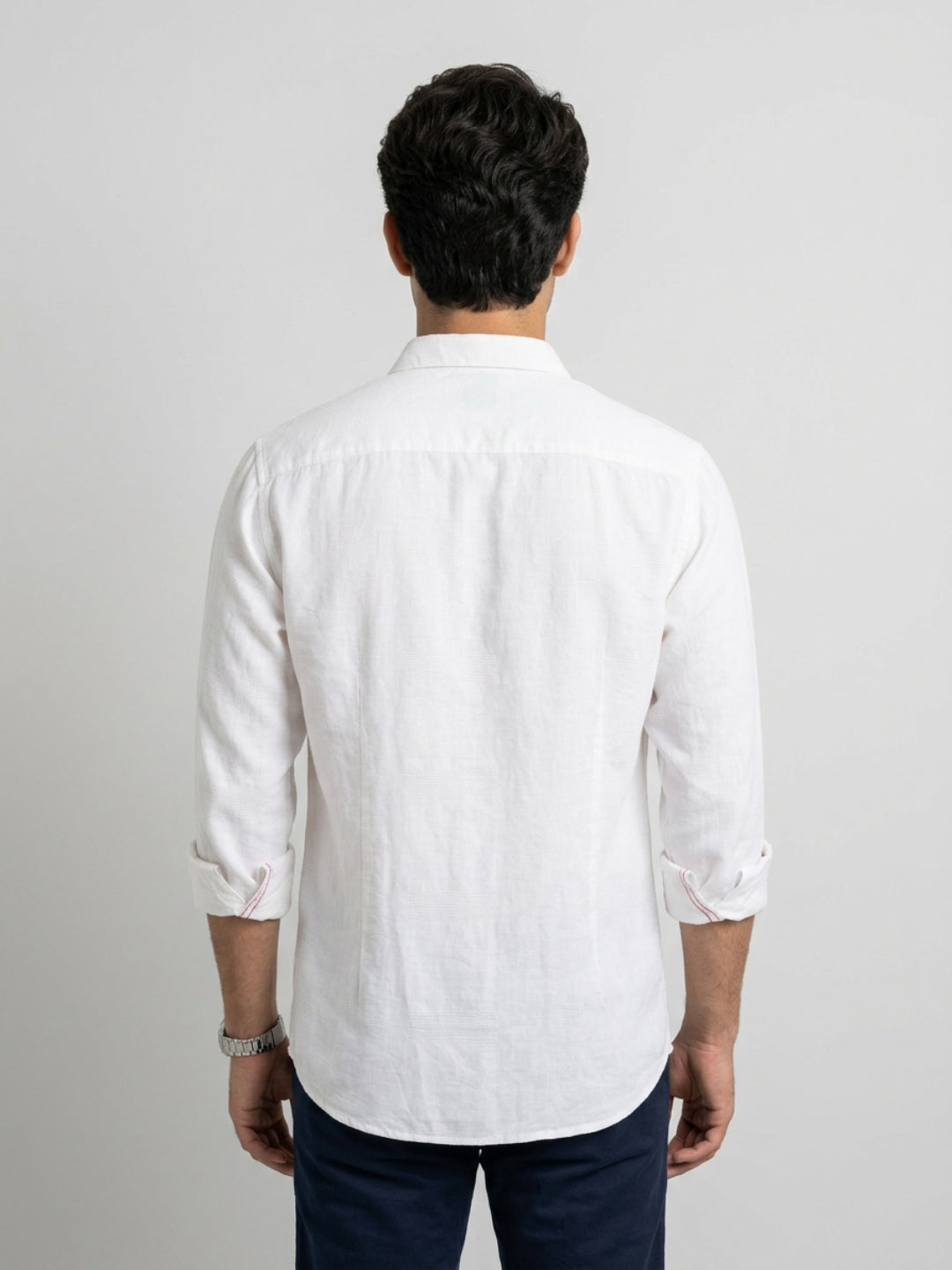 Men Shirt Solid White Regular Fit