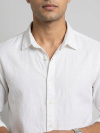 Men Shirt Solid White Regular Fit